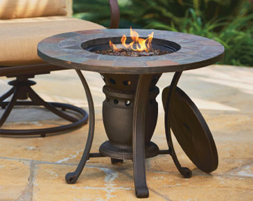 Four Seasons Courtyard Gas Fire Pit Coffee Table With Stainless