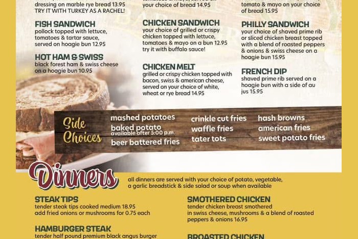 Sandwiches and Dinners