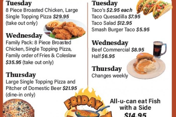 Specials - Daily and Lunch